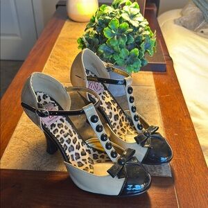 Stylish Black and Cream Women's Heels